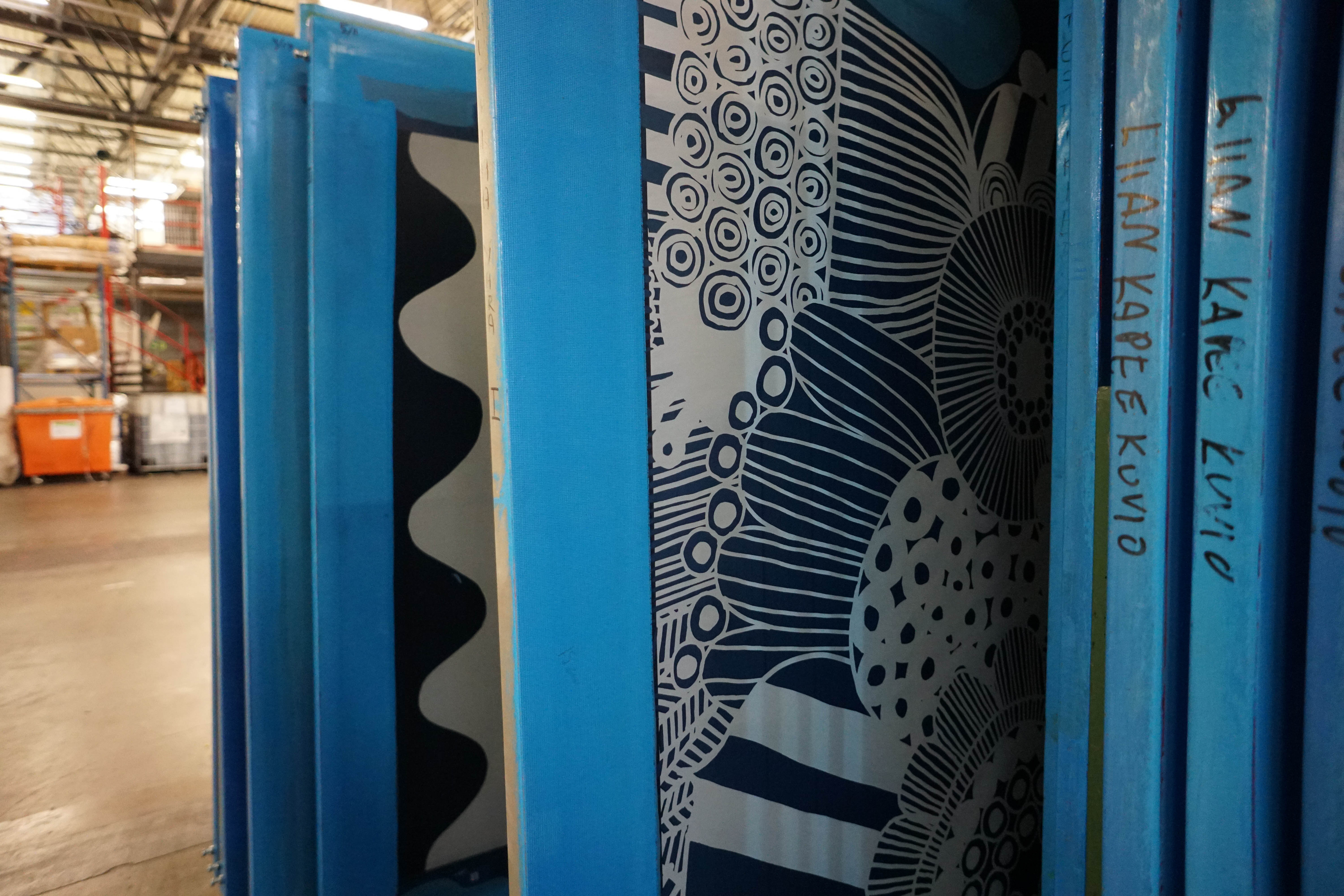Marimekko screen print pattern at the factory
