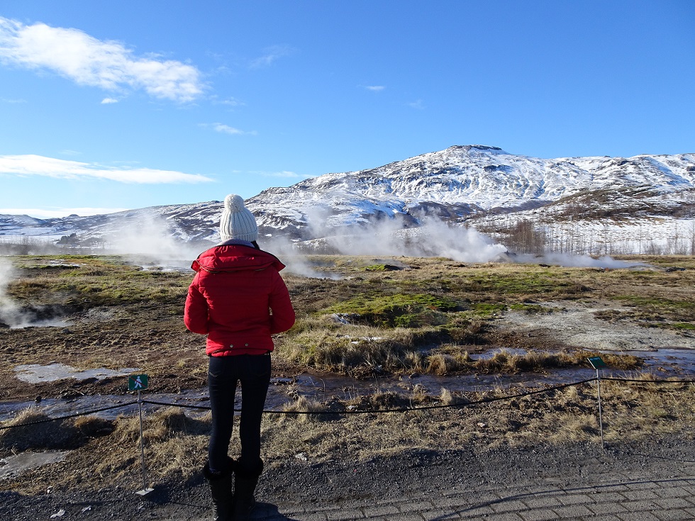 Strokkur geyser in the Geysir Geothermal Area