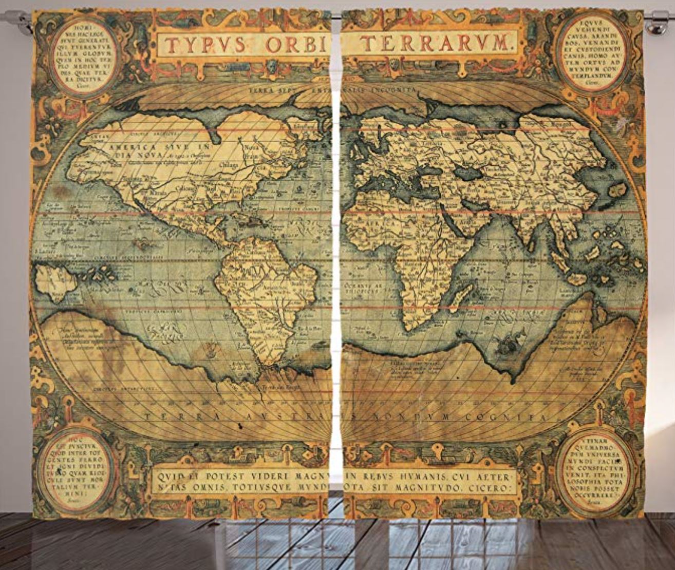 vintage map curtains How to Decorate a Travel Themed Bedroom